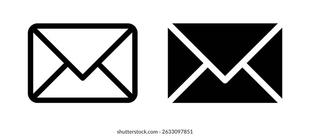 Email and mail icon set for communication and messaging, mail icon vector, email, letter, envelope, newsletter icon isolated on white background.