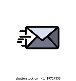 Email, Mail, Message  Flat Color Icon. Vector icon banner Template