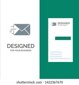 Email, Mail, Message Grey Logo Design and Business Card Template
