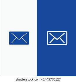 Email, Mail, Message Line and Glyph Solid icon Blue banner Line and Glyph Solid icon Blue banner