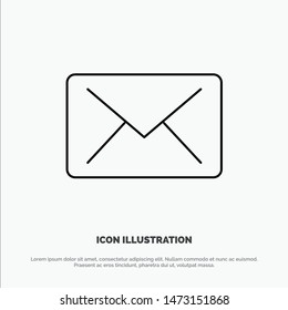Email, Mail, Message Line Icon Vector