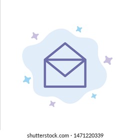 Email, Mail, Message, Open Blue Icon on Abstract Cloud Background. Vector Icon Template background