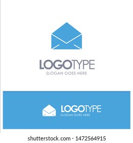 Email, Mail, Message, Open Blue Solid Logo with place for tagline