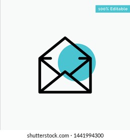 Email, Mail, Message, Open turquoise highlight circle point Vector icon