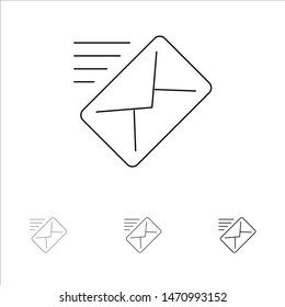 Email, Mail, Message, Sent Bold and thin black line icon set. Vector Icon Template background
