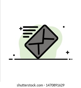 Email, Mail, Message, Sent  Business Flat Line Filled Icon Vector Banner Template. Vector Icon Template background
