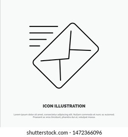 Email, Mail, Message, Sent Line Icon Vector