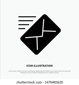 Email, Mail, Message, Sent solid Glyph Icon vector. Vector Icon Template background