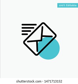 Email, Mail, Message, Sent turquoise highlight circle point Vector icon