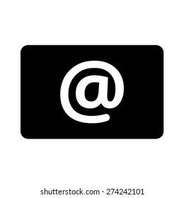 Email / mail message with at sign flat vector icon for apps and websites