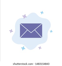 Email, Mail, Message, Sms Blue Icon on Abstract Cloud Background