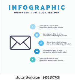 Email, Mail, Message, Sms Line icon with 5 steps presentation infographics Background