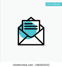 Email, Mail, Message, Text turquoise highlight circle point Vector icon. Vector Icon Template background