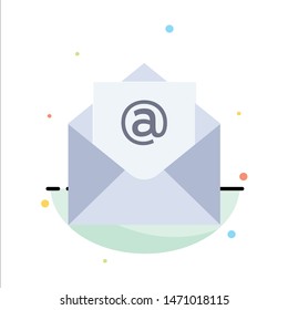 Email, Mail, Open Abstract Flat Color Icon Template. Vector Icon Template background