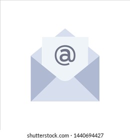 Email, Mail, Open  Flat Color Icon. Vector icon banner Template