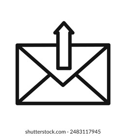 email or mail send icon mark in filled style