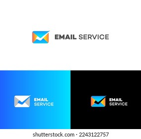 Email, mail service logo design template elements. Modern abstract digital logo. Vector illustration.