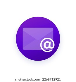 icono de redondeo de correo electrónico, vector de correo