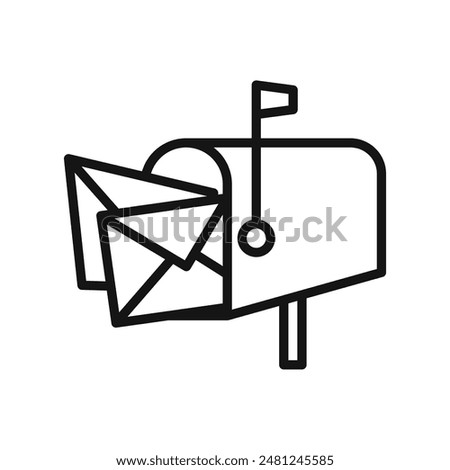 Email Mailbox Icon for Communication Services and Newsletter Subscriptions