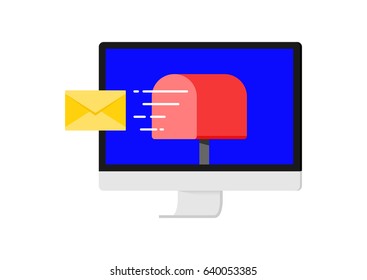Email, mailbox, letter, message vector illustration