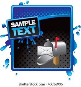 email mailbox on blue and black halftone grungy ad