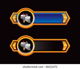 email mailbox on blue and black arrows