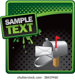 email mailbox on green and black halftone advertisement