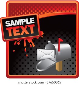 email mailbox on red splattered template