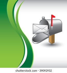 email mailbox on vertical green wave backdrop