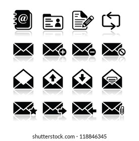 Email mailbox vector icons set