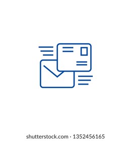 Email mailing line icon concept. Email mailing flat  vector symbol, sign, outline illustration.