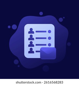 email, mailing list icon, vector design