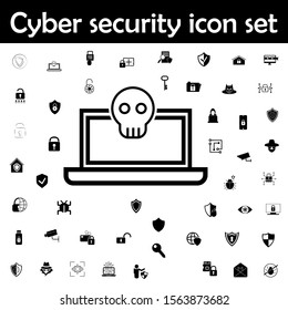 Email with malware and laptop concept icon. Cyber security icons universal set for web and mobile