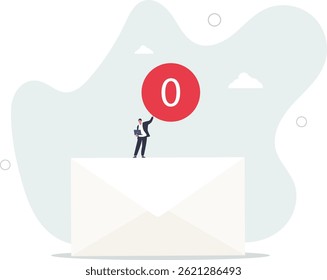 Email management, handle many emails or manage to reply all emails, efficiency or productive way, prioritize or categorize information concept, character life .
