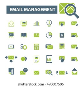 ícones de gerenciamento de e-mail