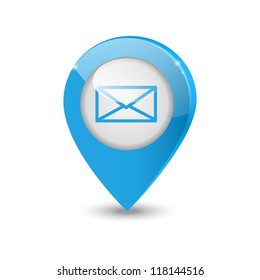 Email map pointer - vector illustration