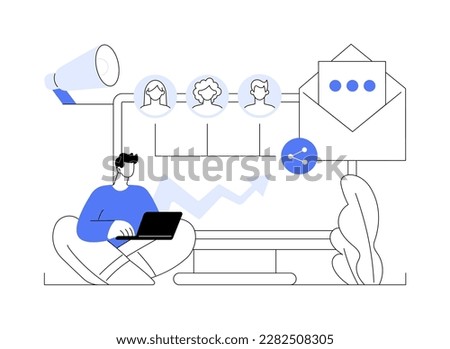 Email marketing abstract concept vector illustration. Email newsletter service, personalized message, connect with a customer, automated sending tool, permission based marketing abstract metaphor.