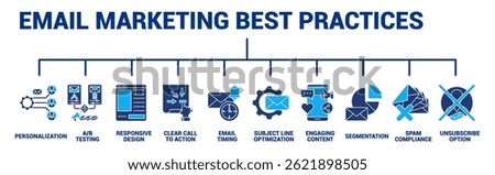 Email Marketing Best Practices icon banner for infographic Dualtone style.