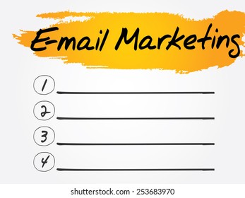 E-mail Marketing Blank List, vector concept 