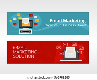 Email marketing. Business communication. Business solution advertisement concept illustration for banner, brochure, graphic template.