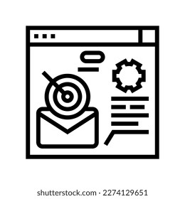 email marketing campaign management line icon vector. email marketing campaign management sign. isolated contour symbol black illustration