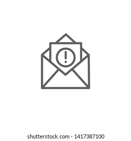 Email marketing campaigns icon with  envelope and exclamation point