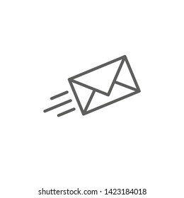 Email Marketing Campaigns Icon With Flying Envelope Showing Being Sent