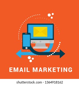 email marketing & communication vector concept - envelope and pc. media sign. 