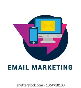 email marketing & communication vector concept - envelope and pc. media sign. 