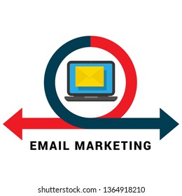 email marketing & communication vector concept - envelope and pc. media sign. 