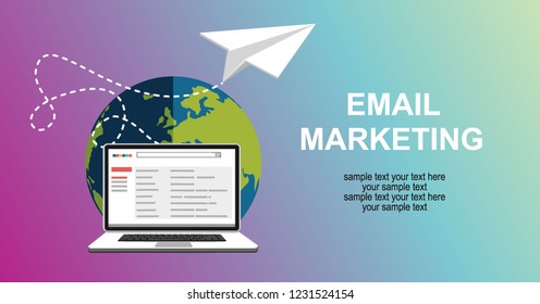 Email marketing concept design. Vector illustration, flat style.