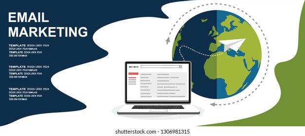 Email marketing concept design. Vector illustration, flat style. 