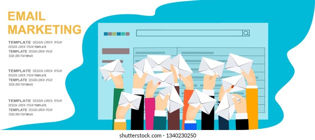 Email marketing concept design. Vector illustration, flat style.