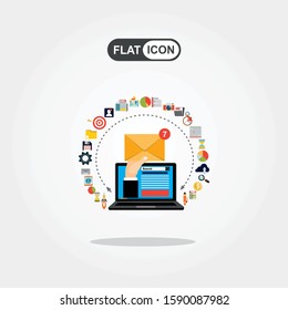 Email marketing concept design. Vector illustration, flat style.